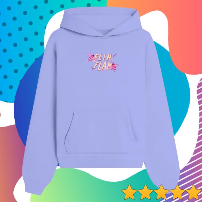 Official The Official Flim Flam Shop Merch Store – Flamingo Flim Flam Bee Hooded Sweatshirt Violet