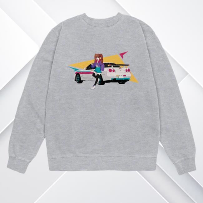 Official Sniperwolf Merch Sssniperwolf Anime GTR Grey Crewneck Sweatshirt
