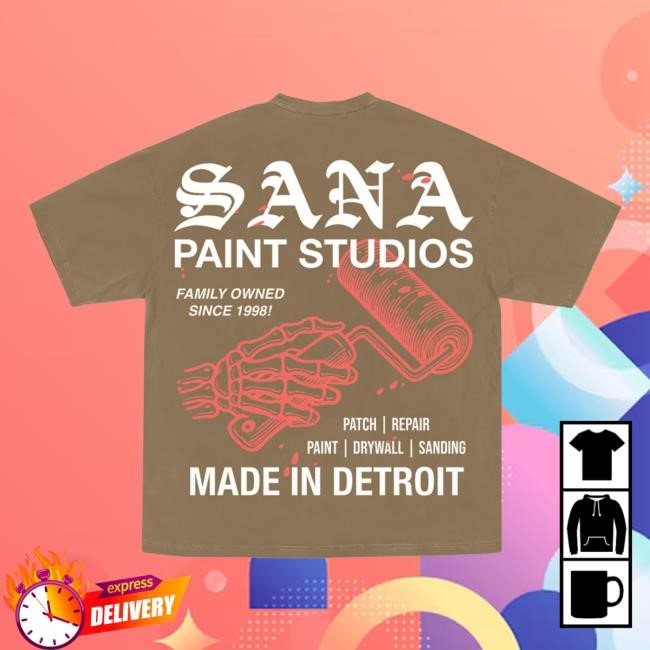 Sana Detroit Paint Studios Hoody - Brown