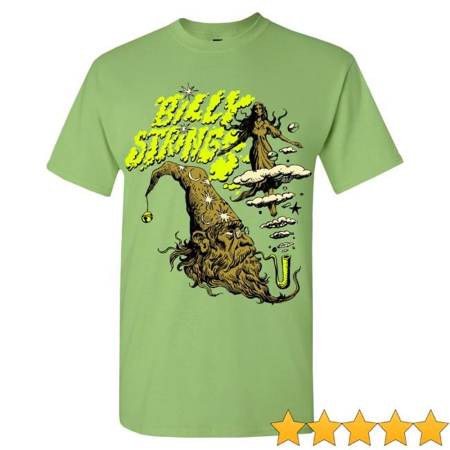 Official Billy Strings Merch Store Shop Billy Strings Online Exclusive: Green Wizard Head T-Shirts (Maarten Donders)