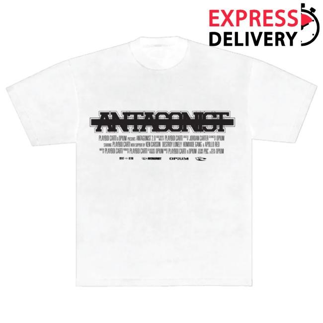 Official Playboi Carti Merch Store Antagonist 2.0 00 White New Shirt