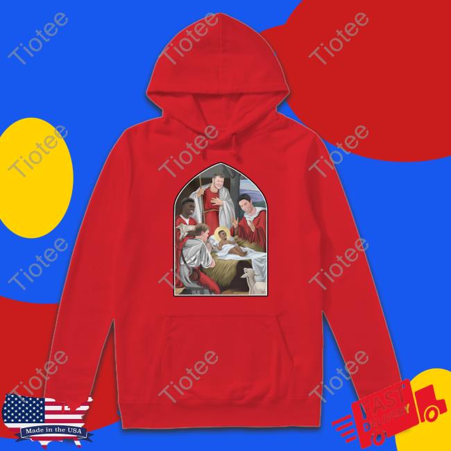 Victoriamscott Arsenal Nativity Christmas Jumper Tee Adults Jesus And Saka Gunners