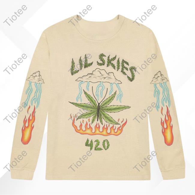 Official Lil Skies Clothing Store Shop Weed Butterfly Hooded Sweatshirt Lilskies Merch