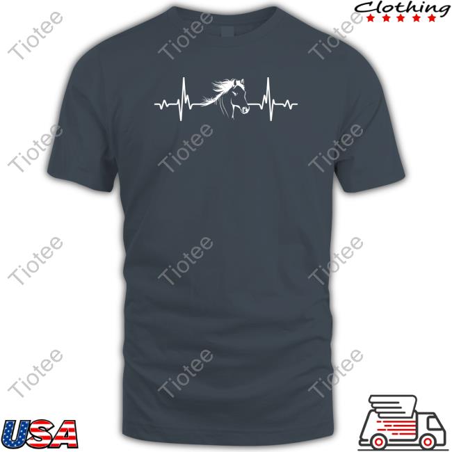 Horselove Merch Heartbeat Horse Long Sleeve Tee