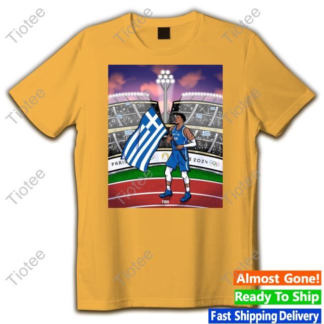 Limited Giannis Antetokounmpo Will Be Gr Greece's Flag Bearer T Shirt
