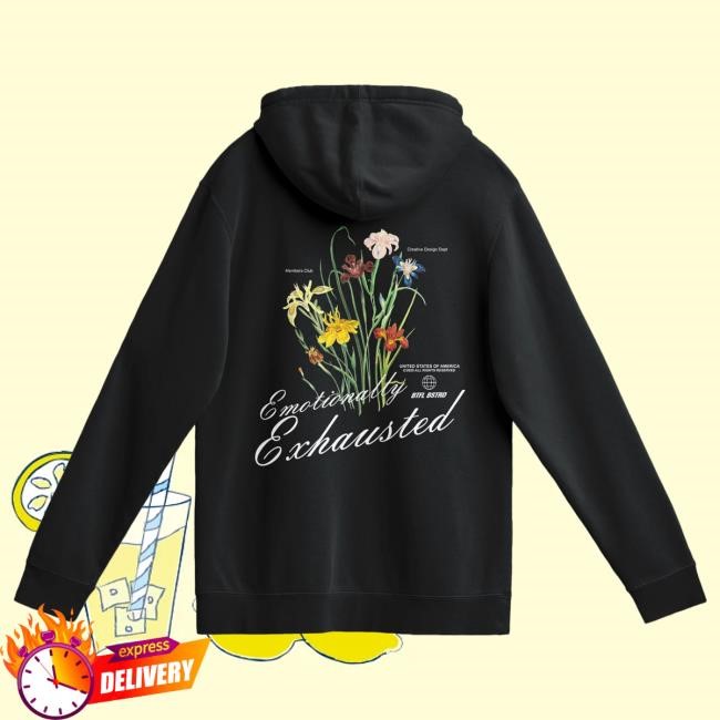 Official Beautiful Bastard Merch Store Philip DeFranco Emotionally Exhausted Floral - Hoodie Maroon