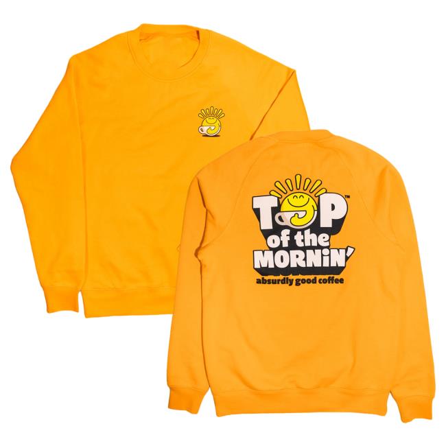 Official Jacksepticeye Merch Store Jacksepticeye Sonny Crew neck - Gold Top Of The Mornin Coffee Merch