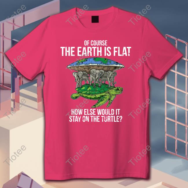 Of Course The Earth Is Flat How Else Would It Stay On The Turtle T Shirt