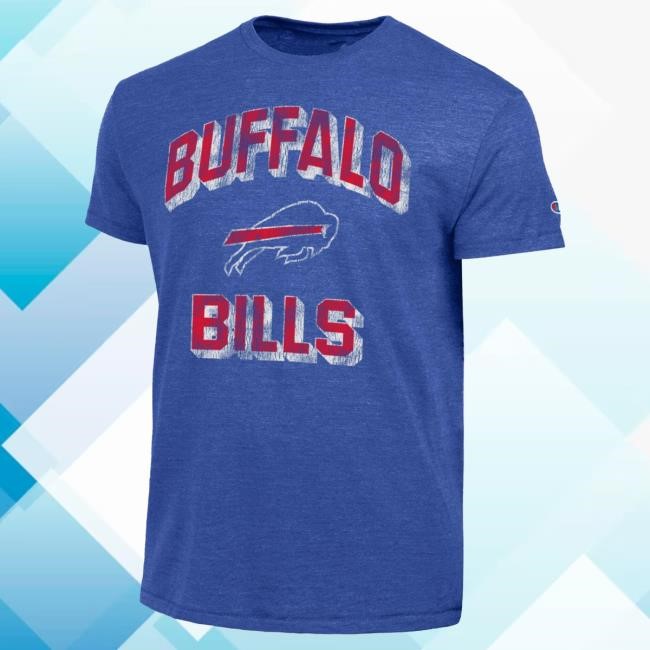 Fanatics Buffalo Bills Champion Tri-Blend Tee Buffalo Bills Champion Royal Logo Graphic Shirt