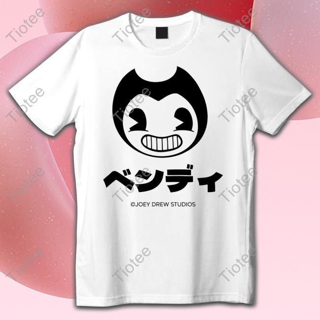 Themeatly Bendy Head Katakana Ringer Long Sleeve T Shirt Bendy Merch