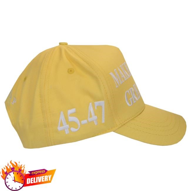 Official Donald Trump Merch Store Shop Donald Trump Special Edition:MAGA Cap – Pastel Yellow & White