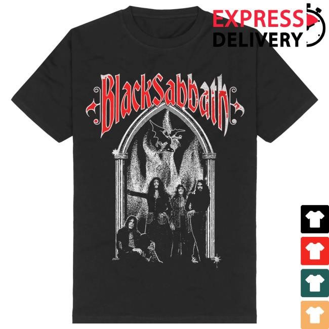 Black Sabbath Flaming Arches Tee Shirt Black Sabbath Merch