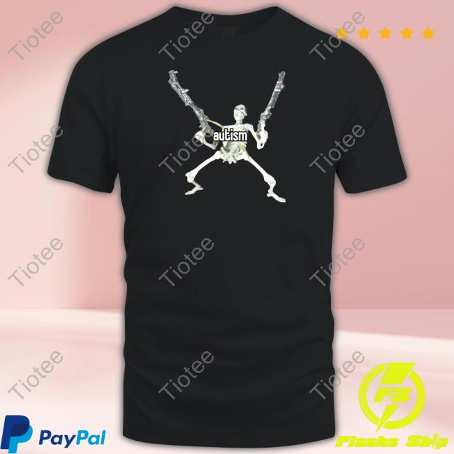 Vonalt Autism Skeleton With Guns Tee