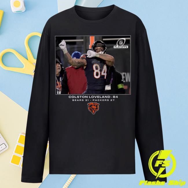 Colston Loveland Chicago Bears NFL Flash Features Wild Card Long Sleeve Tee Trend Game Day Drop Us