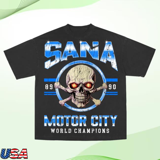 Official Sana Detroit Red Wings Sana Detroit Bad Boys Chrome Skull T-Shirts - Vintage Black