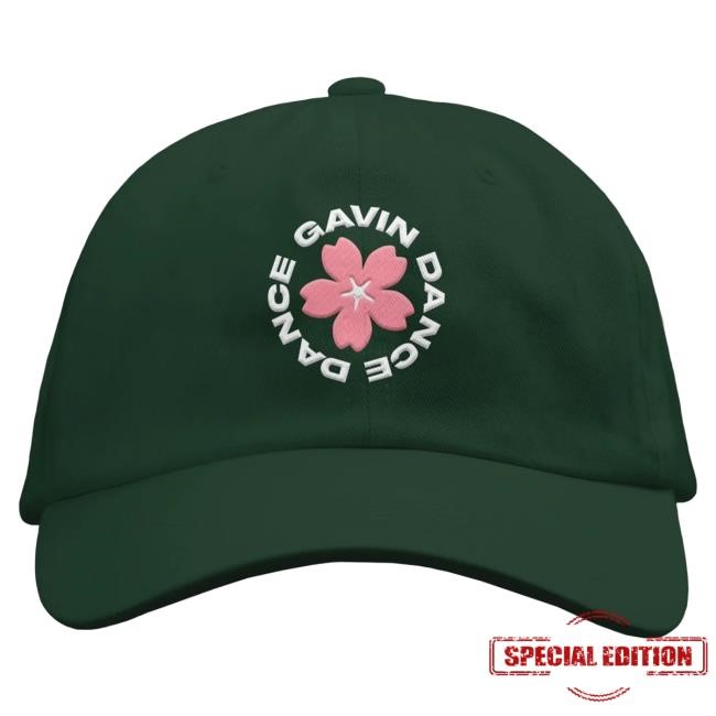 Official Dance Gavin Dance Merch Cherry Blossom - Forest Green Dad Hat DanceGavinDance