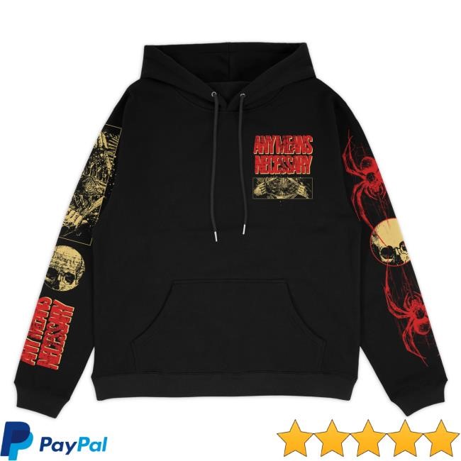 Official Any Means Necessary Merch Death Weaver Hoodies Black