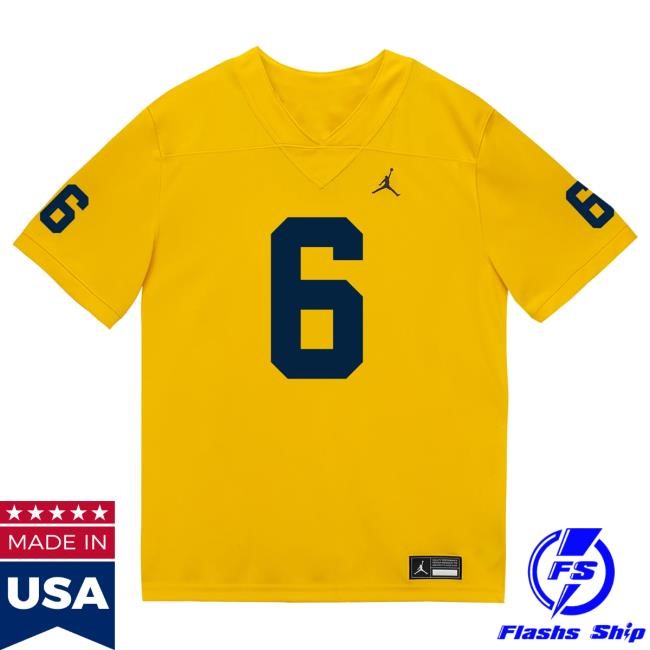 Official The M Den Michigan Wolverines #6 Jamar Browder Student Athlete Maize Football Jersey New Shirt