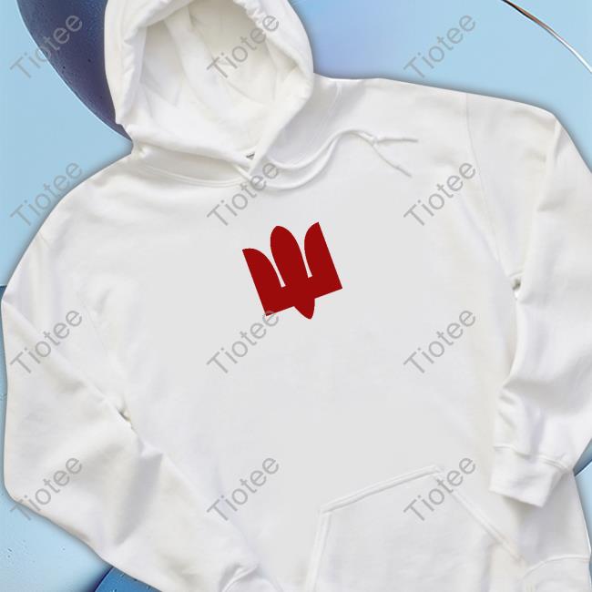 Official White Red Tryzub Hooded Sweatshirt