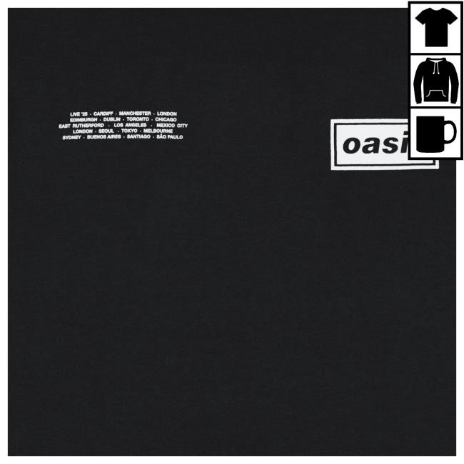Official Oasis Shop Live '25 Global Cities Logo Shirt Black