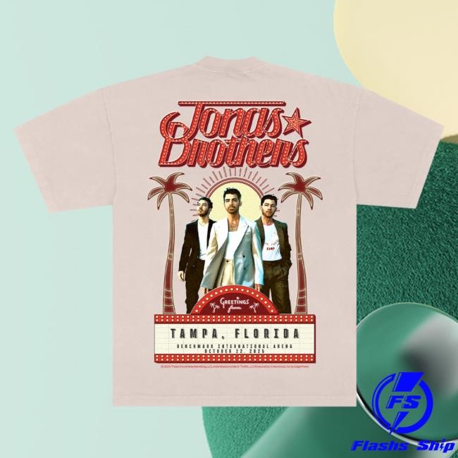 Official Jonas Brothers Merch Store Shop Greetings From Your Hometown - Tampa, FL Shirts JonasBrothers