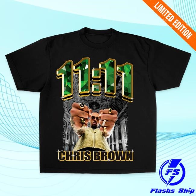 Official Chris Brown Emeralds & Gold Black S/S Shirt