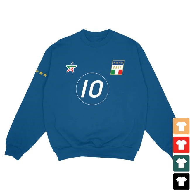 Official Sana Detroit Clothing Store Shop Italia Team Sweatshirts - Blue Sanadetroit