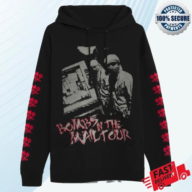 Official City Morgue Merch Revenge X City Morgue Bombs In The Mail Tour Pull Over Hoodie Black City Morgue Clothing