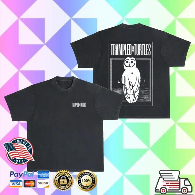 Official Trampled By Turtles Merch Bootleg Style Boxy Attractive Shirt - Black