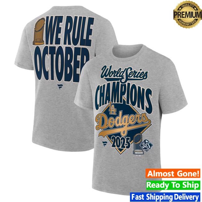 Official Men's Los Angeles Dodgers Fanatics Steel 2025 World Series Champions Locker Room Authentic Shirts Mlb Shop