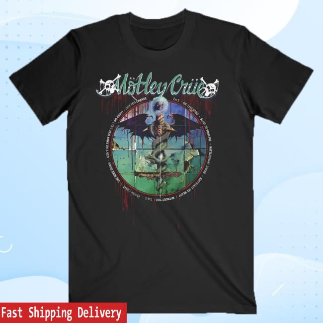 Official Motley Crue Merch Store Mötley Crüe Dr. Feelgood Special 35th Anniversary Edition Caduceus Tshirt