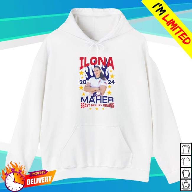 Official Ilona Maher Merch Store Shop Ilona Maher Maher-Spangled Banner Hoodie IlonaMaher
