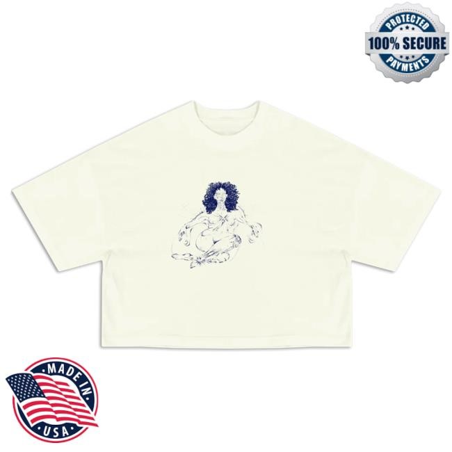 Official Kehlani Merch Store Wondering Wandering Illustration Crop Shirt 2024