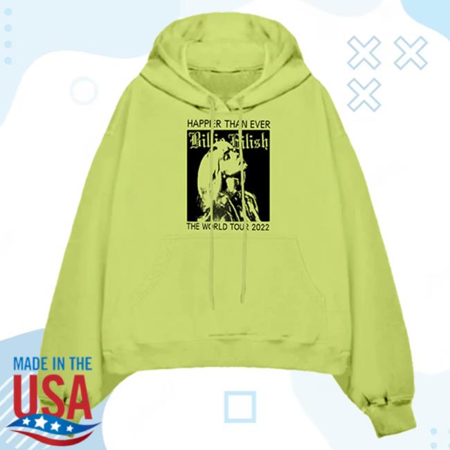 Official Interscope Records Billie Eilish Merch Store Happier Than Ever Lime Tour Shirt New Billie Eilish Apparel Clothing Shop