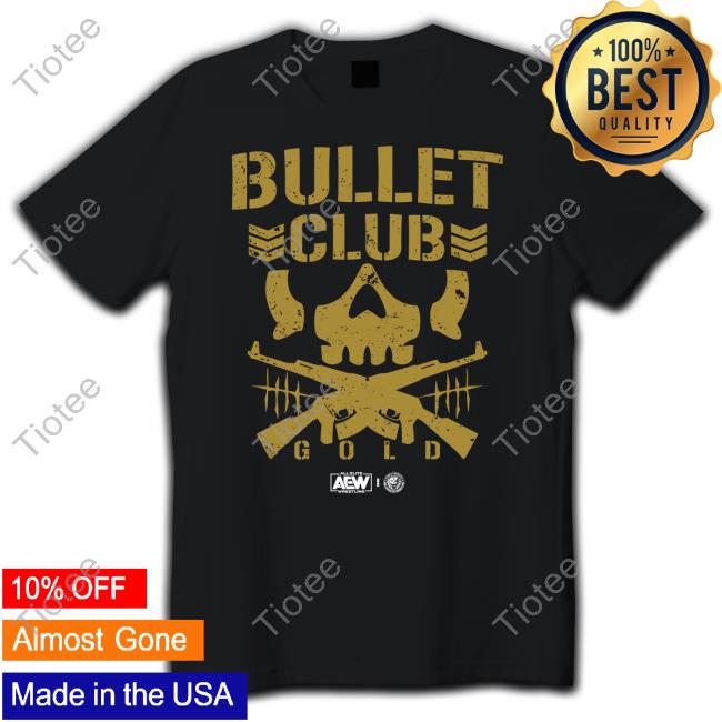 Official Pro Wrestling Tees Merch Aew X Njpw Bullet Club Gold Tee
