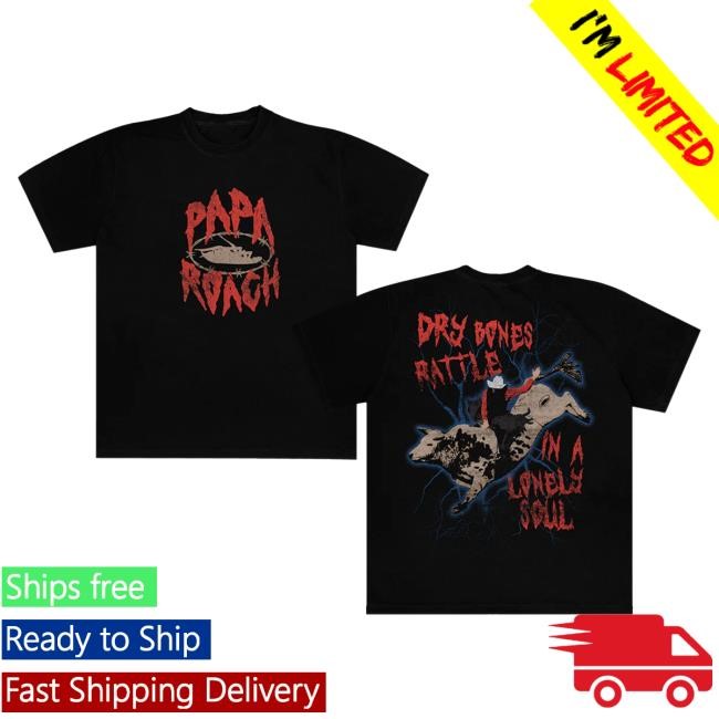Official Papa Roach Merch Store Shop Thunder Bull Popover Shirt (Black) Paparoach