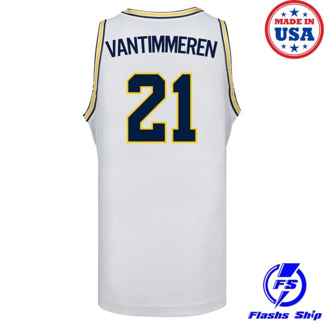 Michigan Wolverines #21 Ally VanTimmeren Student Athlete White Women's Basketball Jersey Shirts | The M Den Official Merch Store Shop
