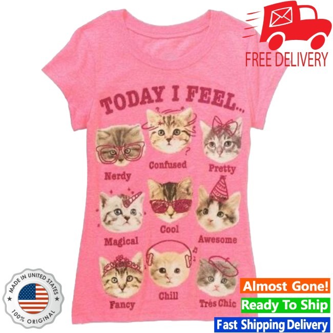 Today I Feel Nerdy Confused Pretty Cat Lover Tee