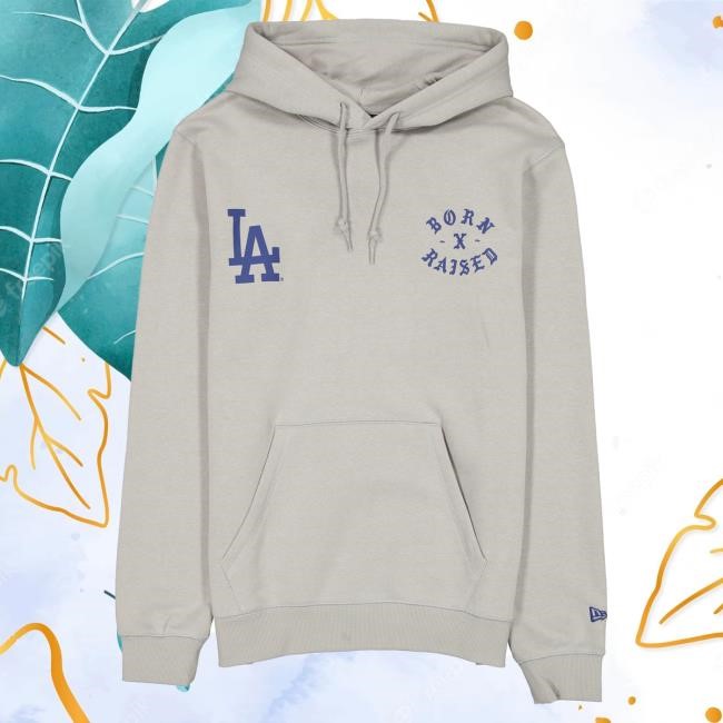 Official Born X Raised Merch Store Shop Born X Raised + Dodgers Lgd Rocker Hooded Sweatshirt: Blue BornXRaised