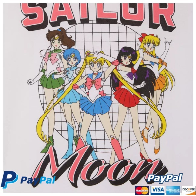Official Sailor Moon White Cropped Inner Sailor Guardians Tee - Sailor Moon