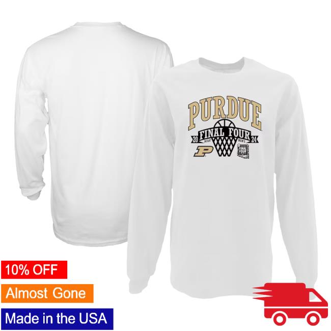 Purdue Boilermakers Blue 84 Women's 2024 NCAA Men's Basketball Tournament March Madness Final Four Oversized Vintage Long Sleeve Shirt - White