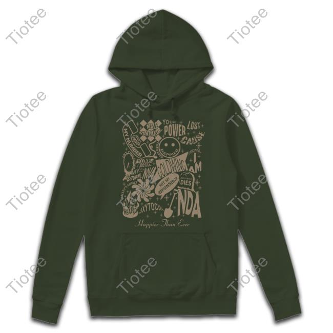 Threaddelight Billie Happier Than Ever Tracklist T Shirt