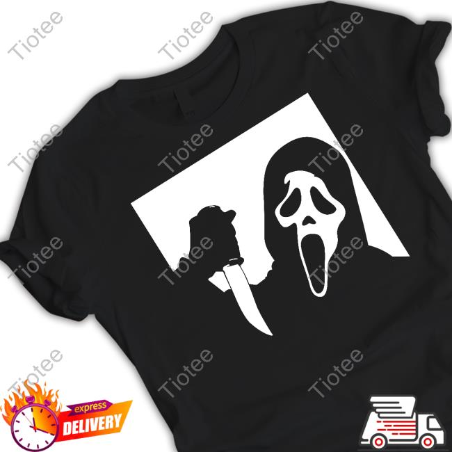 Official Scream Merch Scream Ghost Face Black & White Box Shirt