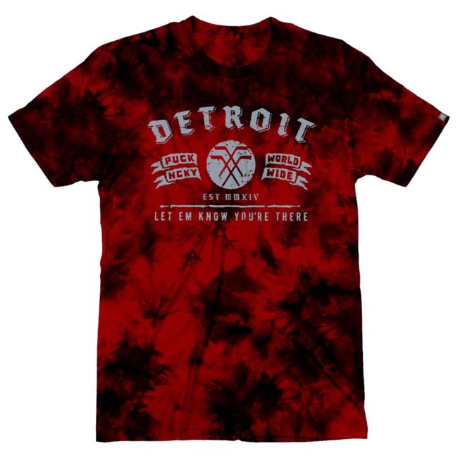 Puck Hcky 'Detroit City' Hockey Tie-Dye Tee Shirt