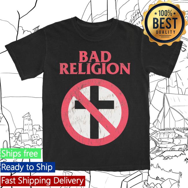 Official Kings Road Merch Store Bad Religion Distressed Big Crossbuster Shirt BadReligion Kings Road Shop