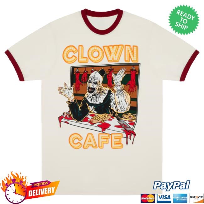Official Halloween Horror Nights 2025 Terrifier Clown Cafe Adult Ringer Tees