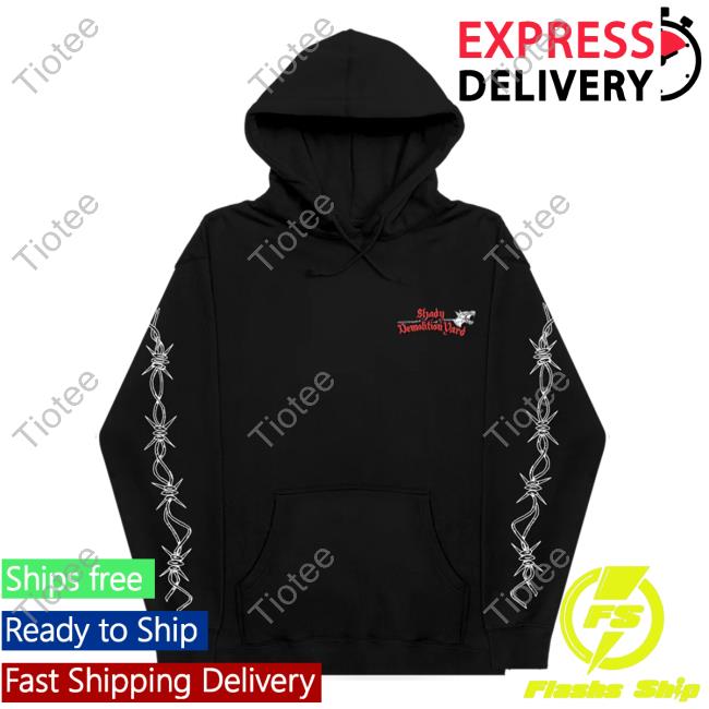 Official Eminem Clothing Store Shop Merch Slim Shady Demolition Barbed Wire Hoodies Black