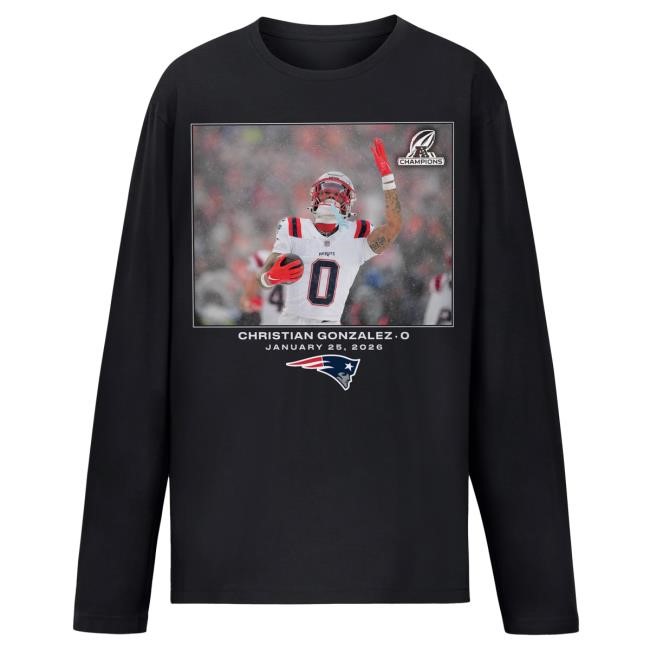 New England Patriots Christian Gonzalez Super Bowl LIX Long Sleeve