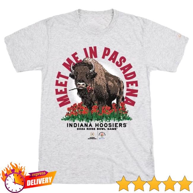 Homefield Indiana Hoosiers Natural 2026 Rose Bowl Meet Me In Pasadena Short Sleeve Tshirt | Rally House Official Merch Store Shop | RallyHouse