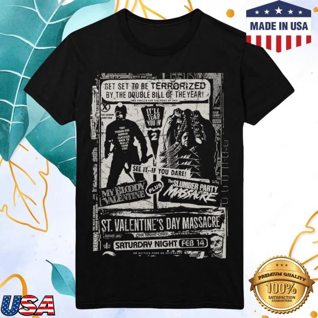 Gutter Garbs Valentine's Day Massacre Double Feature: Newspaper Ad Tshirt | Official Merch